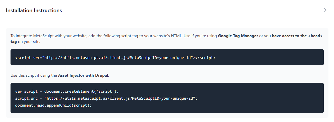 basic instructions on where to place your snippet.